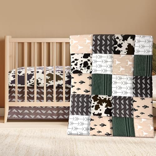 Hahafelt 3 Piece Patchwork Western Cowboy Crib Bedding Set by Hahafelt