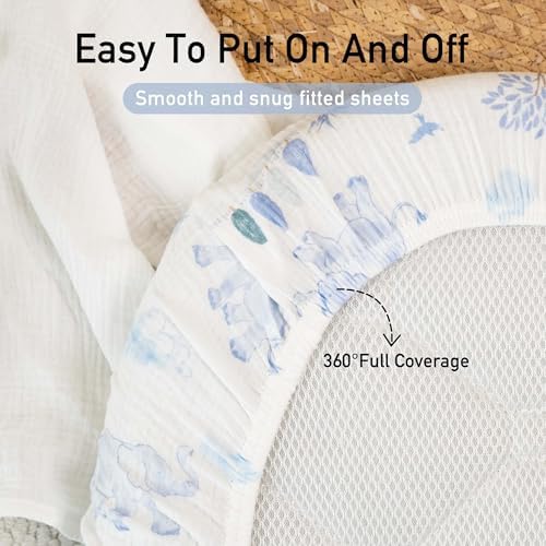 Gllquen Baby Muslin Bassinet Sheets 3pk, Soft Cotton Baby Sheet 33x17 - Image 6