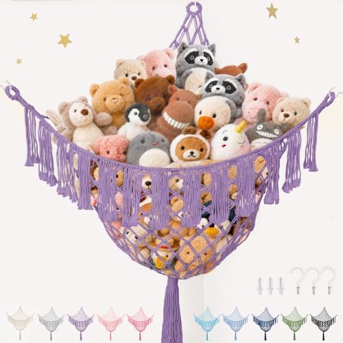 Lare Stuffed Animal Storage Hammock Corner Net by PrimZootyDesign
