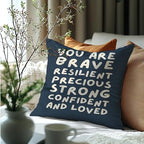 You Are Affirmation Navy Blue Pillow Cover 18x18, Nursery Inspirational - Image 6