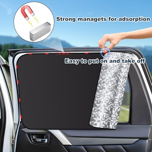 ZATOOTO Rear Side Window Sun Shade, 2 Pack Car Window Covers 99% UV Block - Image 3