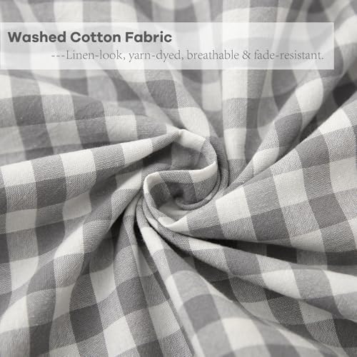 2 Pack Grey Gingham Lumbar Throw Pillow Shams 12''x20'' - Image 6