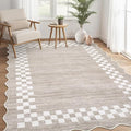 GarveeHome 4x6 Area Rug Small Washable Living Room Rug Scalloped Rug by GarveeHome