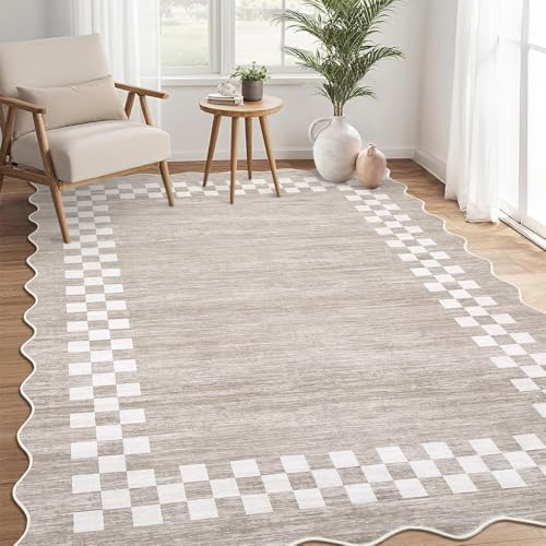 GarveeHome Small Bedroom Area Rug 3x5 Checkered Area Rug by GarveeHome