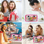 Iqimott Clear Patch Makeup Bag Stuff Pouch, Preppy Personalized Chenille Letter - Image 6