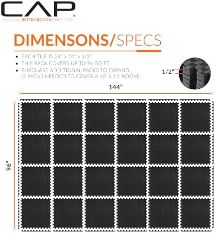 CAP Puzzle Exercise Mats | 1/2” Thick EVA Interlocking Foam Tiles - Image 4