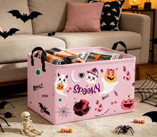 Rectangle Kids Baskets Halloween Basket Pink Storage Bin Fish Box - Image 4