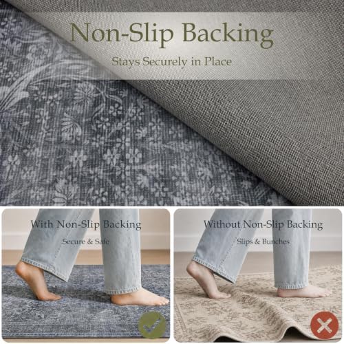 JOLLYVOGUE 6x9 Area Rugs for Living Room, Vintage Washable Rug - Image 4