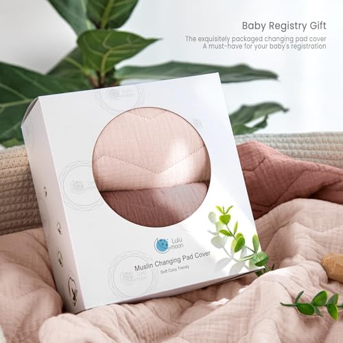 lulumoon Muslin Changing Pad Cover: Quilted Cotton Gentle on Baby's Skin - Image 6