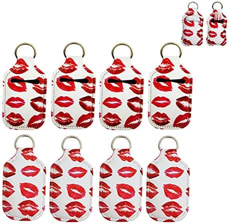 4 Piece Hand Sanitizer Bottle Holder Keyring Neoprene Keychain - Image 2