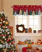Red Merry Christmas Valance Curtains - Image 3