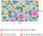 Shower Mat Non Slip 26.8 x 15.1 Inches, Flowers Floral Bathtub Mat Shower Stall - Image 3