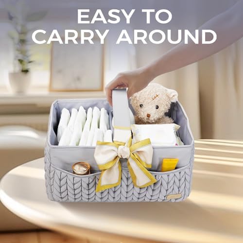 Luxurious Baby Diaper Caddy, Nursery Storage Basket - Image 5