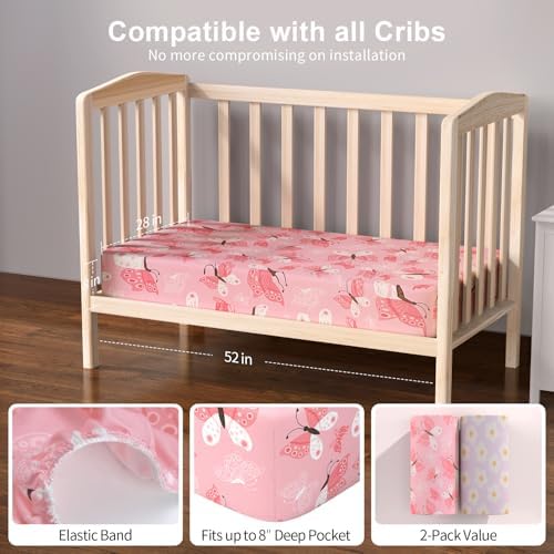 Baby Crib Sheets 2 Pack for Boys and Girls Fit for Standard Crib Toddler - Image 7