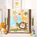 Safari Crib Bedding Set, Mini Crib Bedding Set Boy 3-Piece Mini Crib Comforter by WOWELIFE