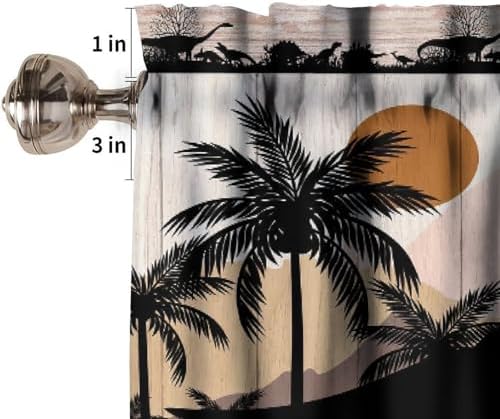 Dinosaur Wooden Kids Valance Curtains, Kids Boys Bedroom Nursery Room Window - Image 4