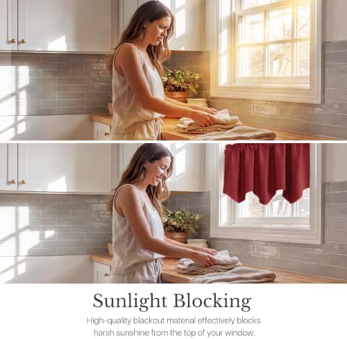 NICETOWN Burgundy Red Window Valance Curtain - Image 2