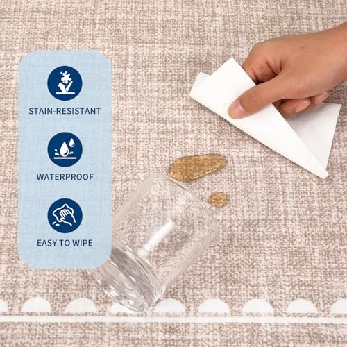 GarveeHome Scalloped Bow Rug 3x5 Washable Camel Rug - Image 5