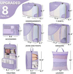 OlarHike 8 Set Packing Cubes for Travel, Gifts for Women Mom, Anti-Tearing - Image 2