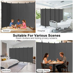 6 Panel Room Divider, 6ft Folding Screen Portable Wall Partition Room Divider - Image 6