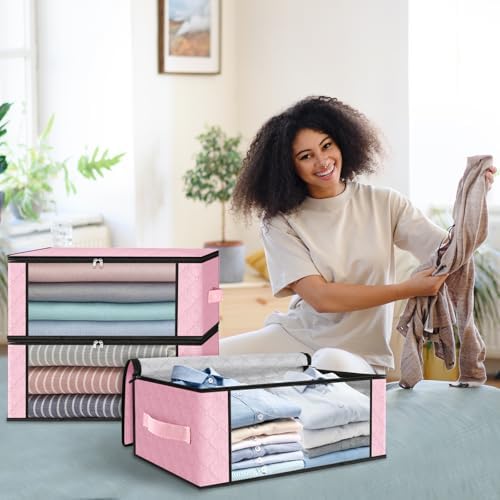 HomeHacks 3-Pack Clothes Organizer Storage Bags, 35L Storage Bins - Image 7
