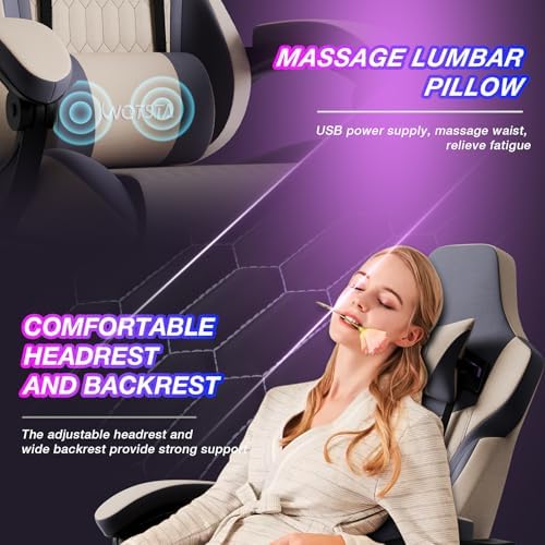 Gaming Chair with Footrest, High Back Gaming Chairs Leather Ergonomic Gamer - Image 6