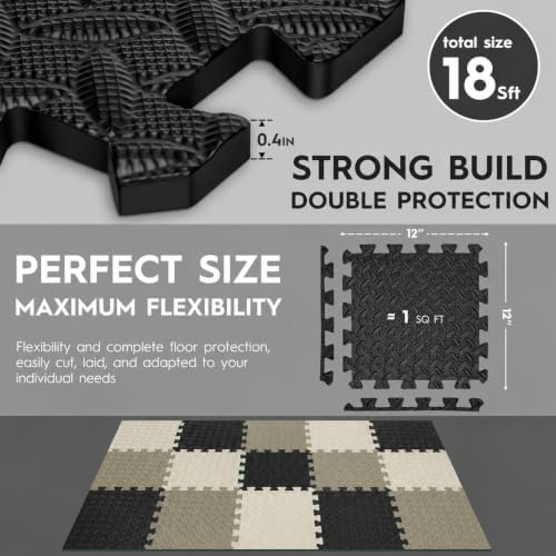 18 Pcs EVA Foam Floor Tiles, Puzzle Exercise Mat Set - Image 2