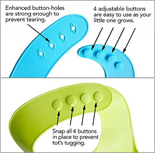 2-Pack Waterproof Silicone Baby Bib Lightweight Comfortable Easy-Wipe Clean - Image 2
