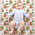 4 Pack Woodland Forest Animals Wood Neutral Unisex Fitted Baby Crib Sheets Set - Image 2