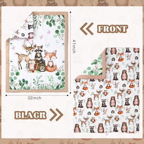 Hahafelt 3 Pcs Woodland Forest Animal Crib Bedding Set - Image 2