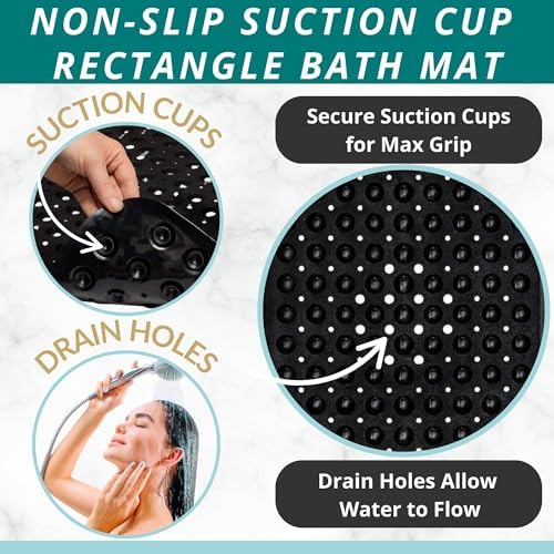 ENKOSI Non-Slip Bath Mat and Shower Mat 40x16 Extra Long - Image 2