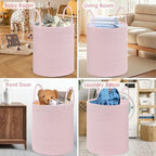 Large Woven Laundry Basket Hamper, 100L Cotton Rope Storage Bin - Image 3