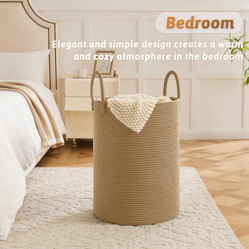 Artfeel Laundry Basket, Woven Cotton Rope Laundry Hamper, 40L - Image 3
