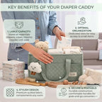 PeraBella Baby Diaper Caddy Organizer, Baby Basket Shower Gift, Portable - Image 3