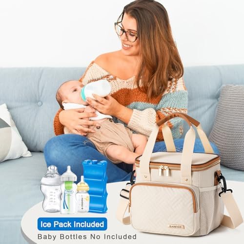 Breastmilk Cooler Bag with Ice Pack Fits 6 Baby Bottles up to 9 Ounce, Breast - Image 6