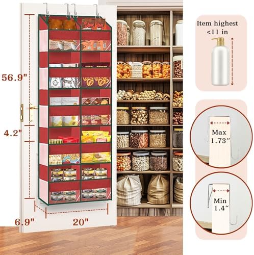 Over The Door Organizer 5 Tiers Extra Large Behind Door Storage of 10 - Image 3