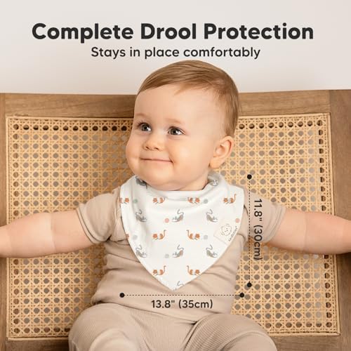 8pk Organic Baby Bandana Bibs for Drooling and Teething - Image 5
