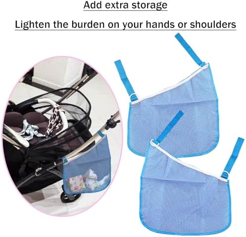 2PCS Universal Side Sling Stroller Cargo Net, Portable Storage Mesh Bag - Image 6