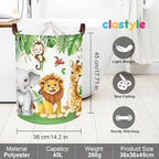 Clastyle Safari Animal Laundry Basket Leaf Kids Clothes Book Storage Basket - Image 6