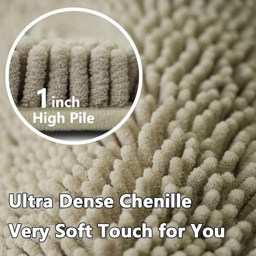 BOANKODU Bathroom Rugs 47x20, Extra Soft Absorbent Chenille Bath Rugs, PVC - Image 4