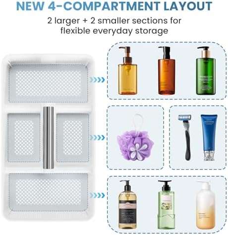 BYUNER 2Pack Plastic Shower Caddy: Portable Shower & Bathroom Caddy Tote - Image 6