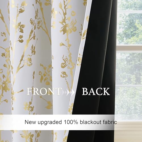 NICETOWN White Blackout Floral Kitchen Valances - Image 7