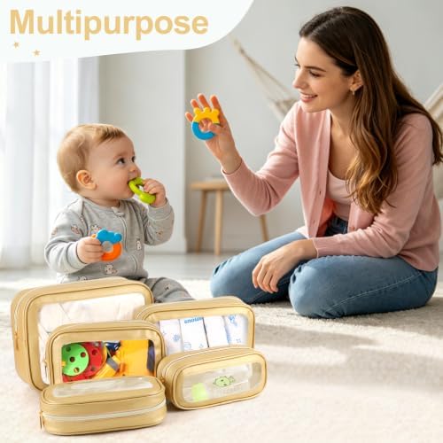 5PCS Diaper Bag Organizer Pouch, Cosmetic Bag Set, TSA Approved Toiletry Bags - Image 3
