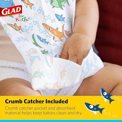 Glad for Kids Disposable Paper Bibs & Crumb Catcher, 30 Ct - Image 3