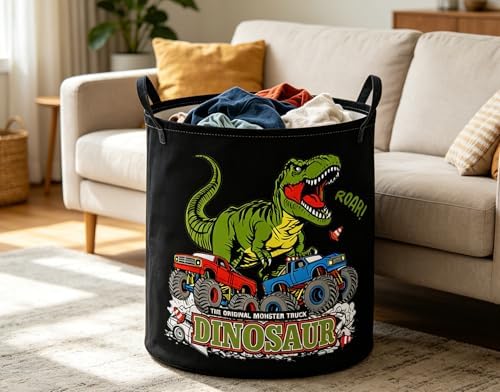ESSME Kids Laundry Basket, Dinosaur Hamper Collapsible Canvas Waterproof - Image 6