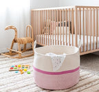 OrganiHaus Round Toy Basket & Blanket Basket, Cotton Rope 20x13" - Image 3