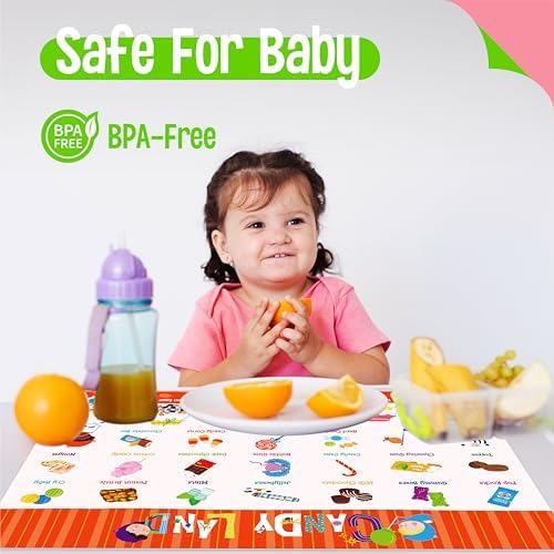 6 Pack Placemats for Kids, Non-Slip Washable Table Mats, Reusable Food Themed - Image 4