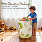 Oval Neutral Classic Winnie Bear Baby Laundry Basket Hamper - Image 3