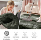OLANLY Olive Green Round Rugs for Bedroom - Image 3