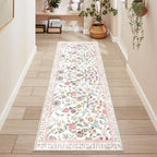 Rugalia Floral Washable Runner Rug, 2x6 Pink Rug Runners - Image 5